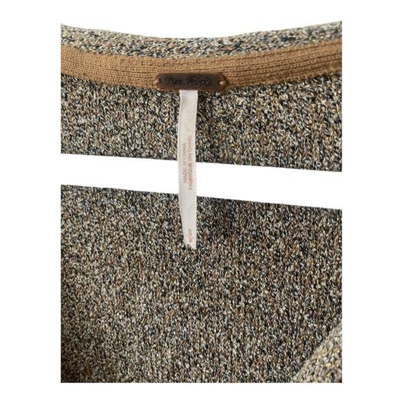 Free People Going For Gold Sweater Slouchy Faux Wrap Metallic Size Small - Picture 11 of 12